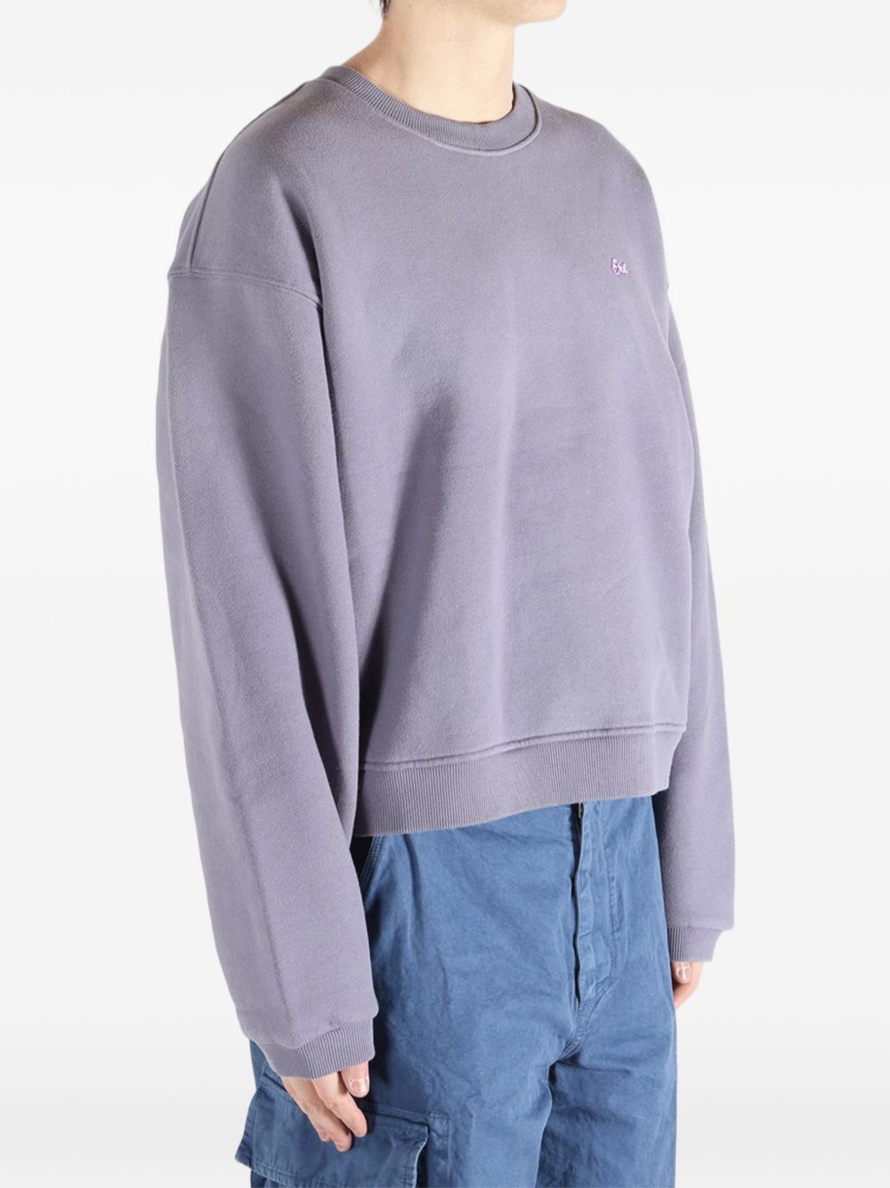 Felpa ricamata in viola Erl - unisex 
