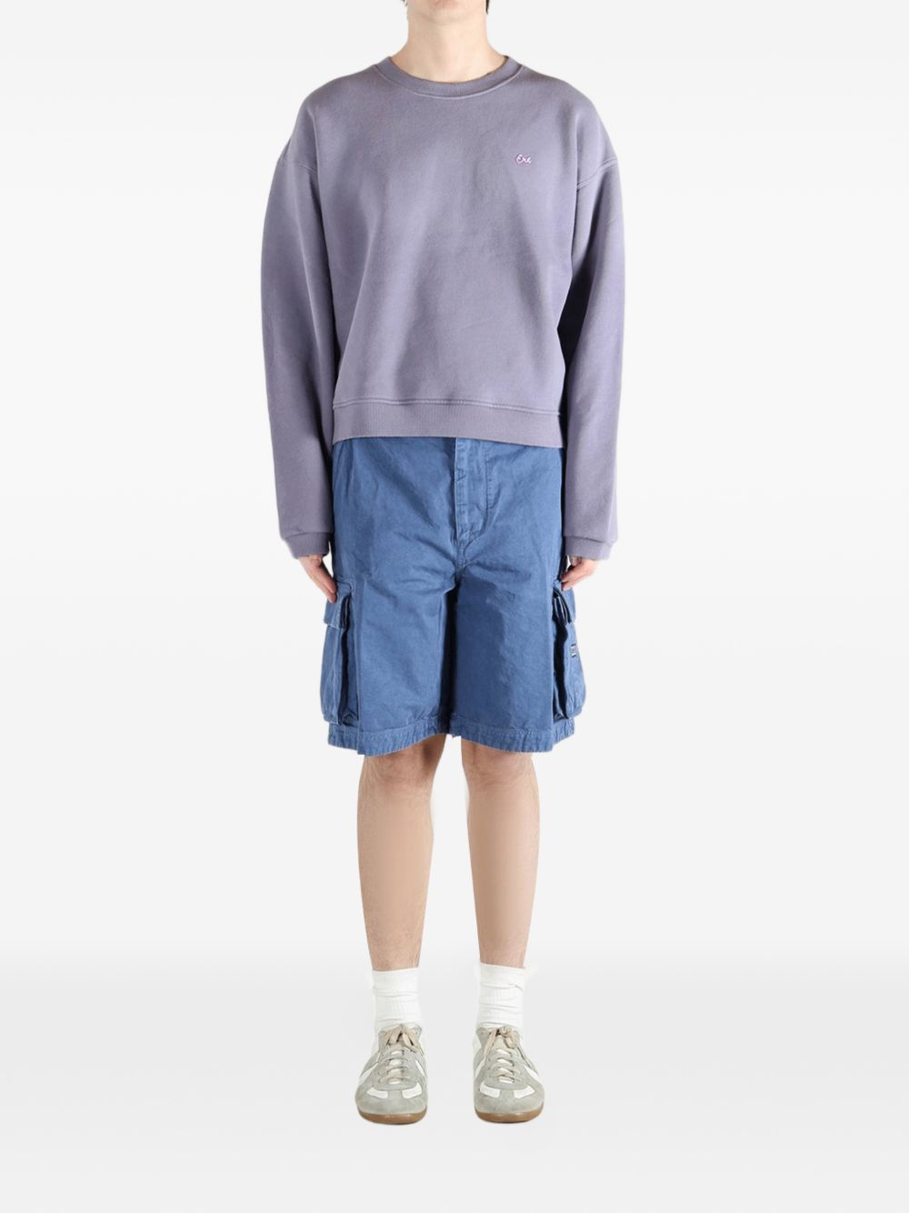 Felpa ricamata in viola Erl - unisex 