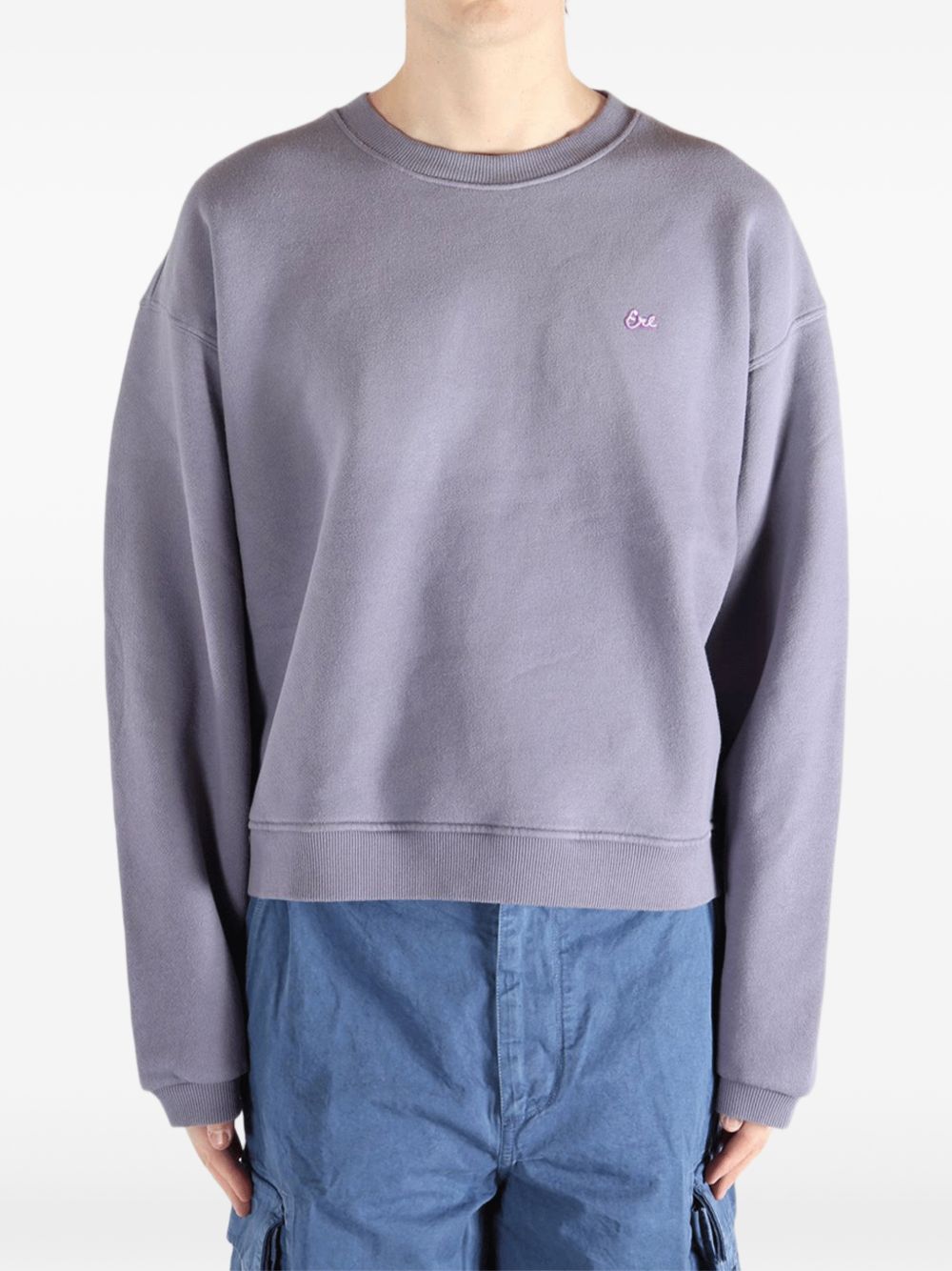 Felpa ricamata in viola Erl - unisex 