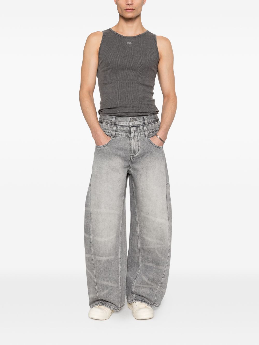 Top a costine in grigio Erl - unisex 