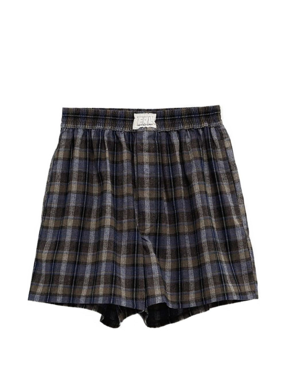Boxer a quadri in marrone e blu Erl - unisex 