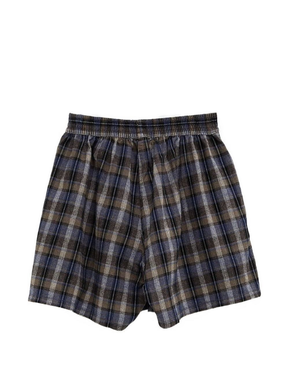 Boxer a quadri in marrone e blu Erl - unisex 
