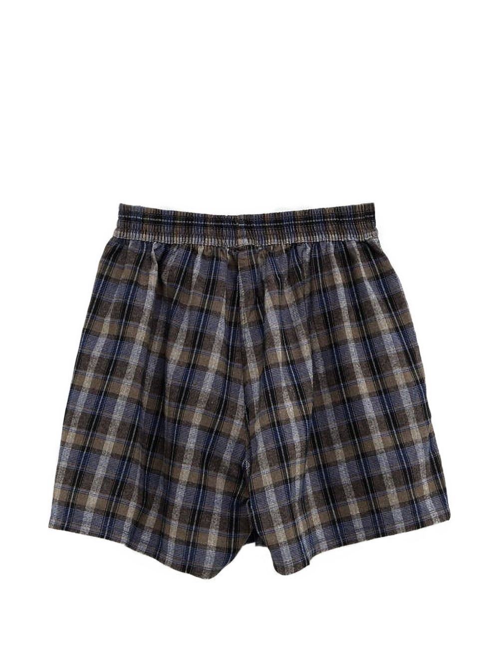 Boxer a quadri in marrone e blu Erl - unisex 