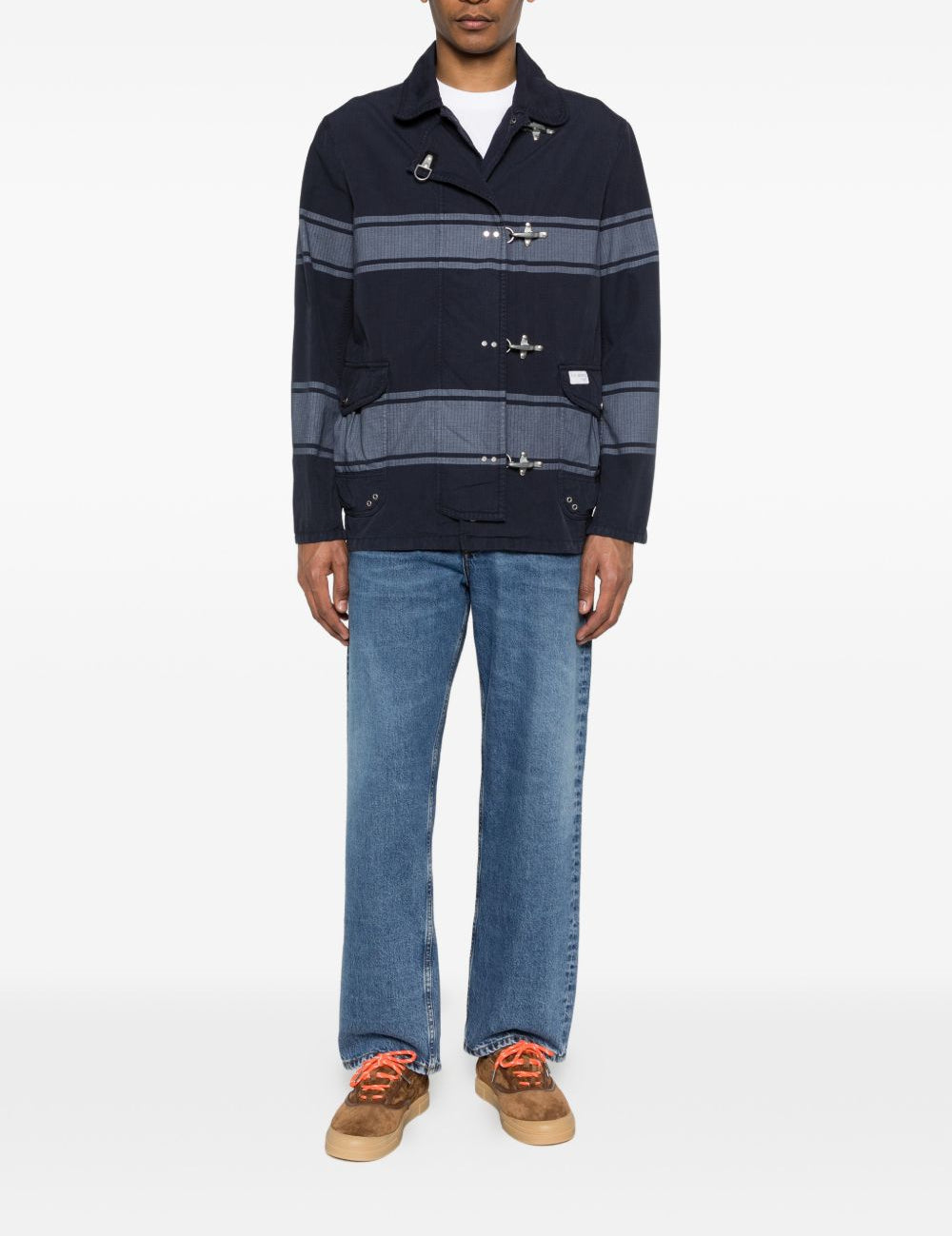Giacca 4 Ganci a righe in blu Fay - uomo 