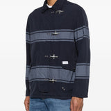 Giacca 4 Ganci a righe in blu Fay - uomo 