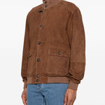 Giacca bomber in pelle in marrone Fay - uomo 