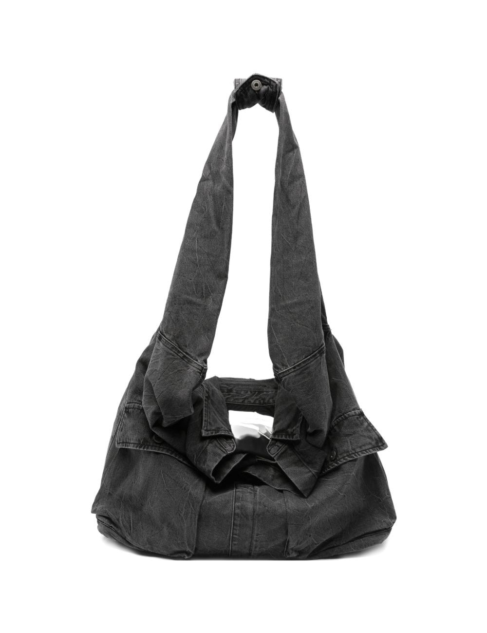 Borsa a spalla con tasche in grigio Feng Chen Wang - uomo 