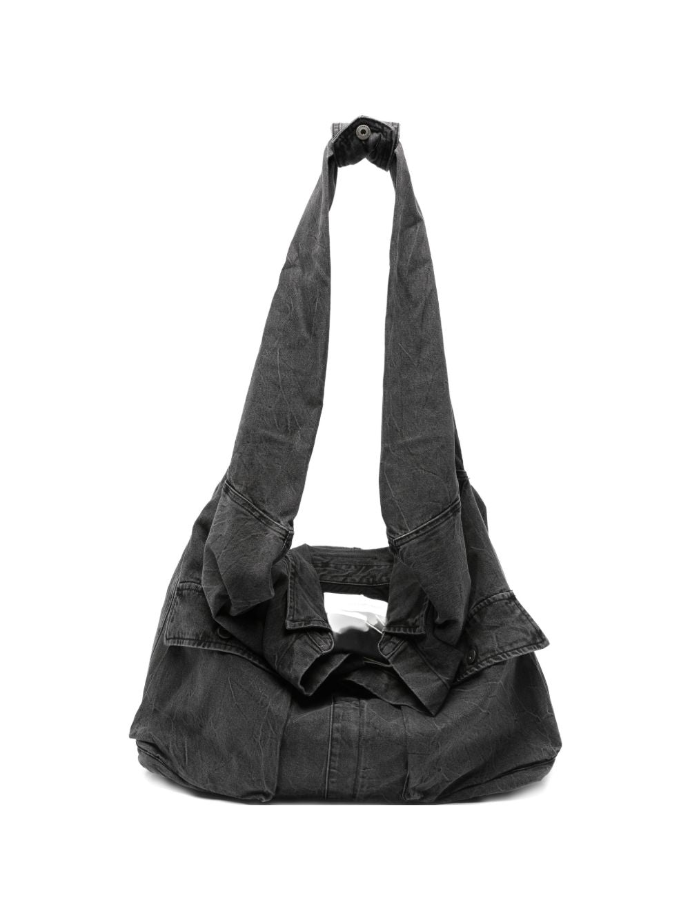 Borsa a spalla con tasche in grigio Feng Chen Wang - uomo 