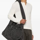 Borsa a spalla con tasche in grigio Feng Chen Wang - uomo 