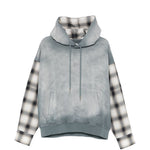 Felpa con maniche a quadri in grigio Feng chen wang - uomo 