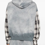 Felpa con maniche a quadri in grigio Feng chen wang - uomo 