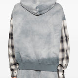 Felpa con maniche a quadri in grigio Feng chen wang - uomo 