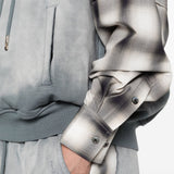 Felpa con maniche a quadri in grigio Feng chen wang - uomo 