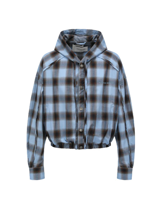Giacca a quadri con cappuccio in blu Feng Chen Wang - uomo 