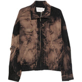 Giacca tie-dye con effetto vissuto in nero e kaki Feng chen wang - uomo 