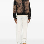 Giacca tie-dye con effetto vissuto in nero e kaki Feng chen wang - uomo 