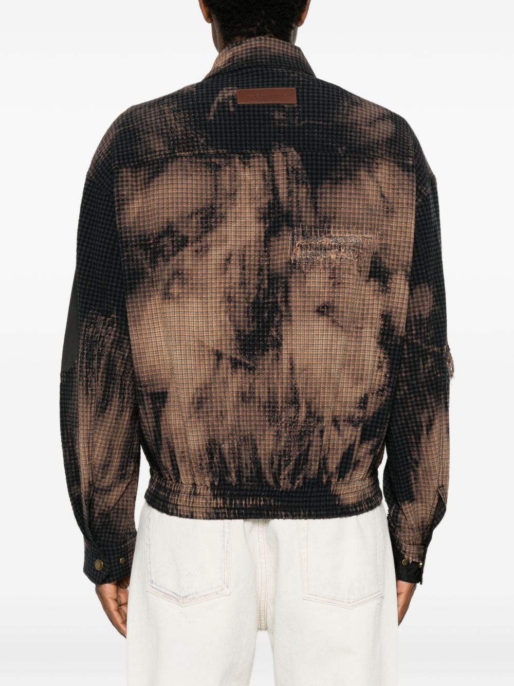 Giacca tie-dye con effetto vissuto in nero e kaki Feng chen wang - uomo 