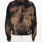 Giacca tie-dye con effetto vissuto in nero e kaki Feng chen wang - uomo 