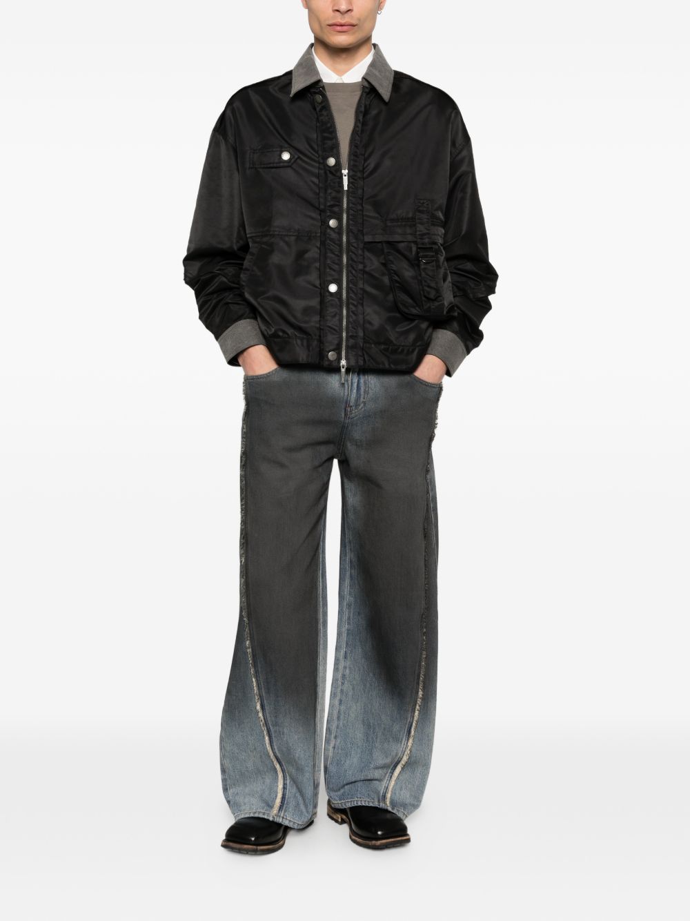 Giacca bomber con tasche in nero Feng Chen Wang - uomo 