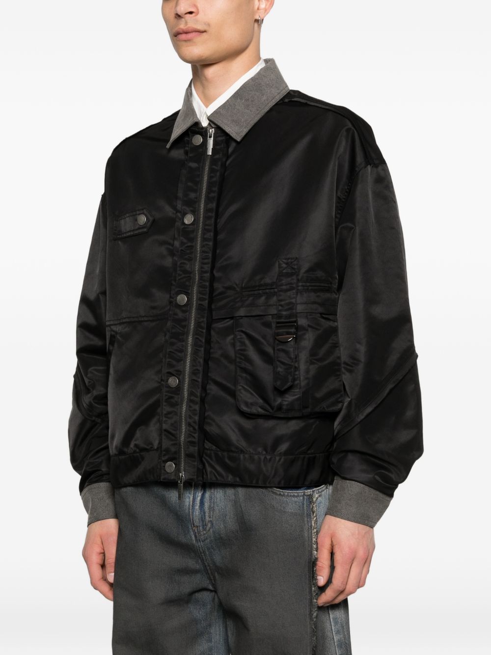 Giacca bomber con tasche in nero Feng Chen Wang - uomo 