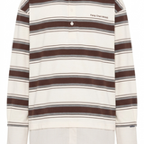 Polo a maniche lunghe a righe in bianco e marrone Feng Chen Wang - uomo 