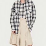 Camicia a quadri on tasche in blu e beige Feng Chen Wang - uomo 