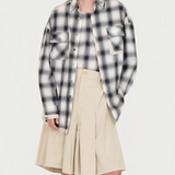 Camicia a quadri on tasche in blu e beige Feng Chen Wang - uomo 
