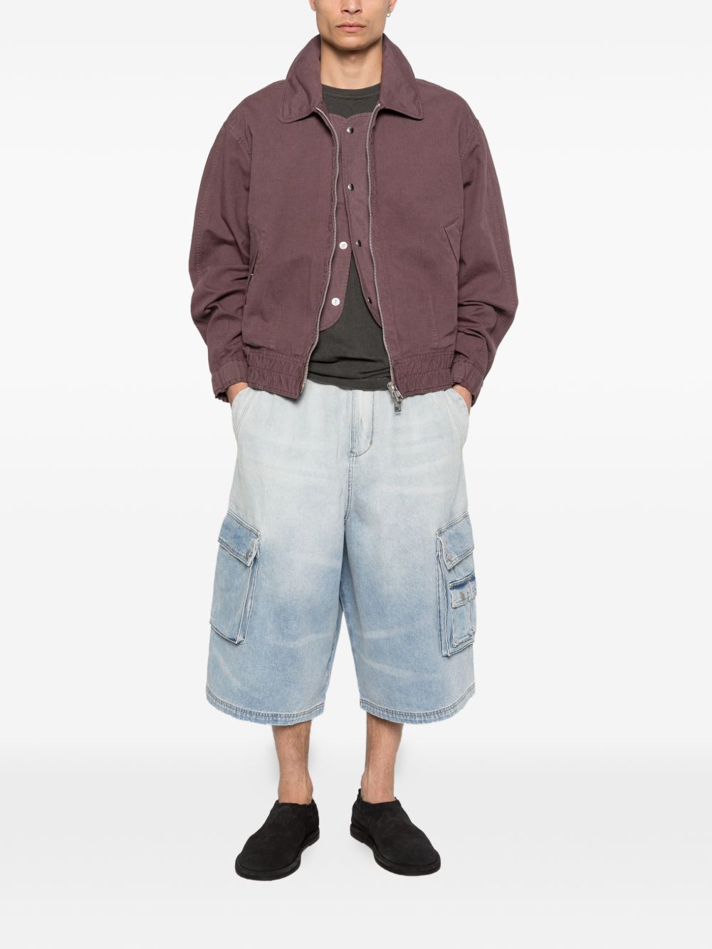 Pantaloncini con tasche cargo in blu Feng chen wang - uomo 