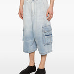 Pantaloncini con tasche cargo in blu Feng chen wang - uomo 