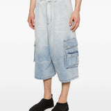 Pantaloncini con tasche cargo in blu Feng chen wang - uomo 