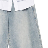 Jeans a gamba larga 2 in 1 in azzurro Feng chen wang - uomo 