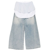 Jeans a gamba larga 2 in 1 in azzurro Feng chen wang - uomo 