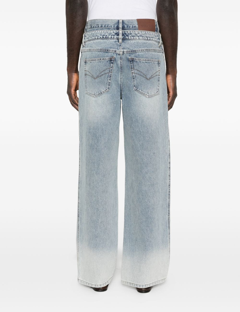 Jeans con effetto schiarito in blu Feng chen wang - uomo 