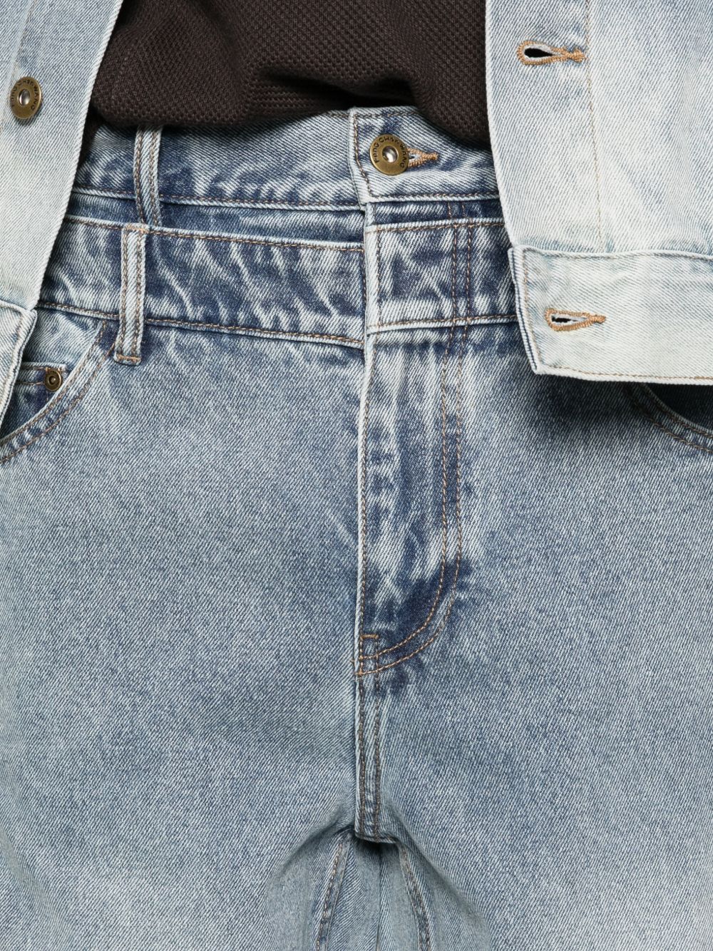 Jeans con effetto schiarito in blu Feng chen wang - uomo 