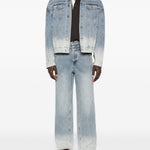 Jeans con effetto schiarito in blu Feng chen wang - uomo 