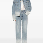 Jeans con effetto schiarito in blu Feng chen wang - uomo 