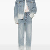 Jeans con effetto schiarito in blu Feng chen wang - uomo 