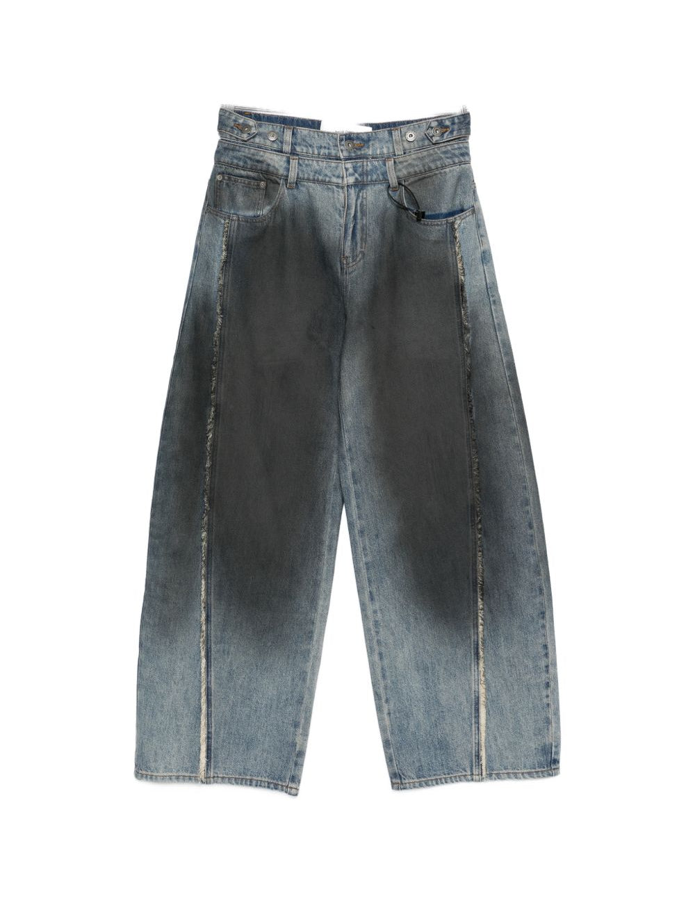 Pantaloni larghi scoloriti in blu e nero Feng chen wang - uomo 