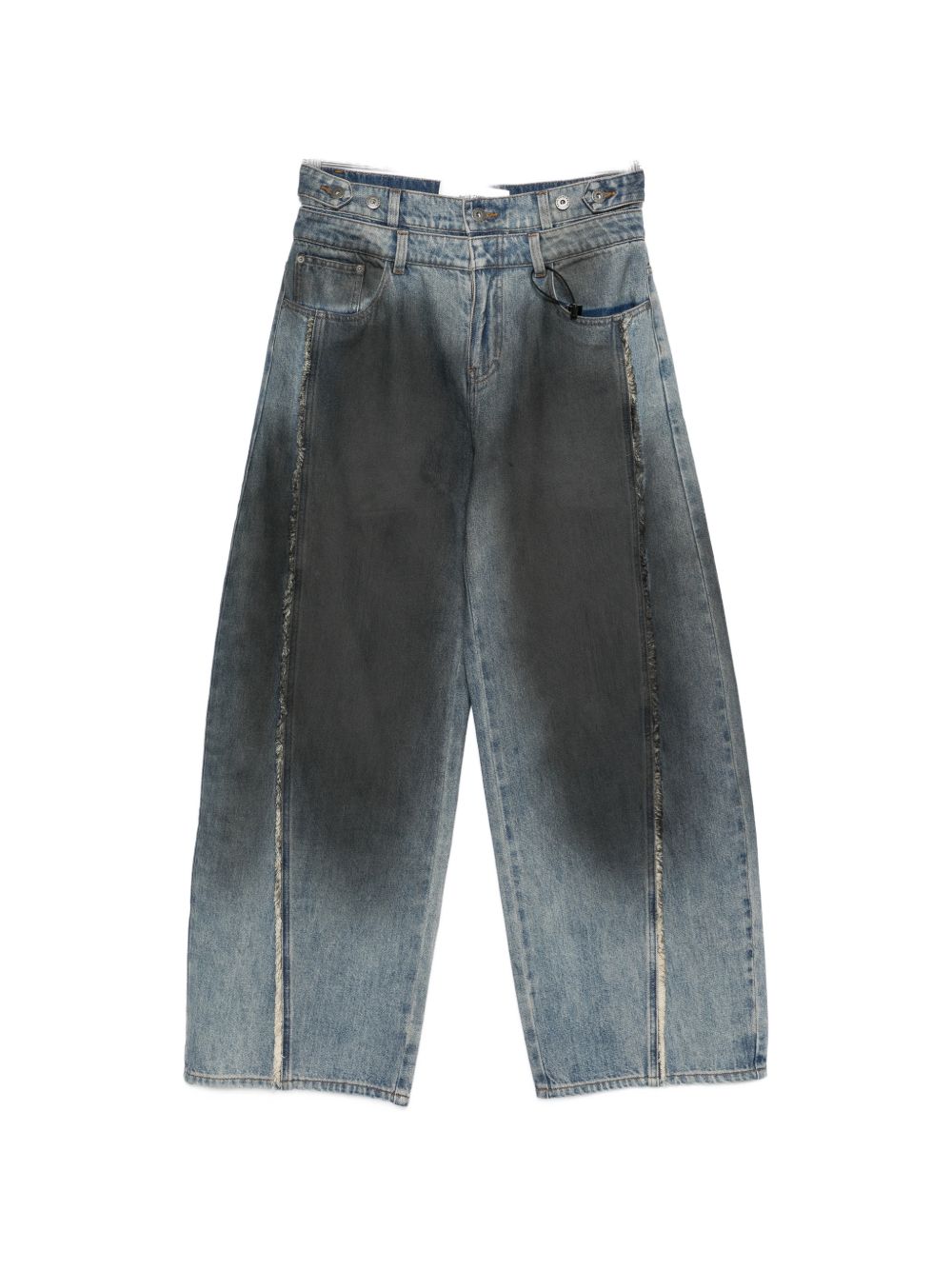Pantaloni larghi scoloriti in blu e nero Feng chen wang - uomo 