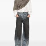 Pantaloni larghi scoloriti in blu e nero Feng chen wang - uomo 