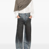 Pantaloni larghi scoloriti in blu e nero Feng chen wang - uomo 