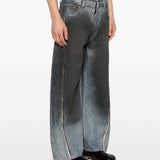 Pantaloni larghi scoloriti in blu e nero Feng chen wang - uomo 