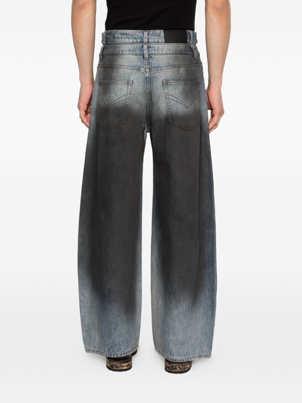 Pantaloni larghi scoloriti in blu e nero Feng chen wang - uomo 