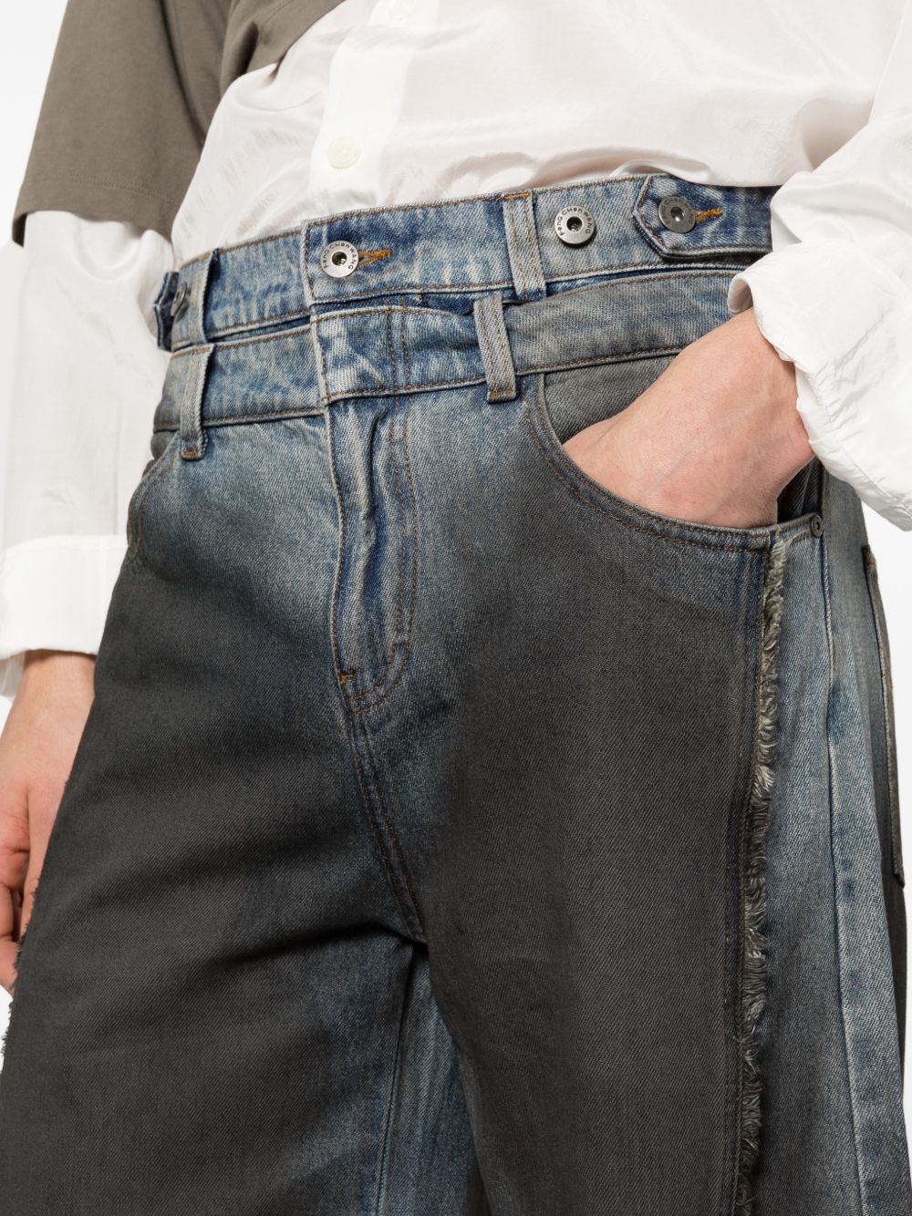 Pantaloni larghi scoloriti in blu e nero Feng chen wang - uomo 