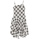 Abito midi con balze in bianco e nero Feng Chen Wang - donna 