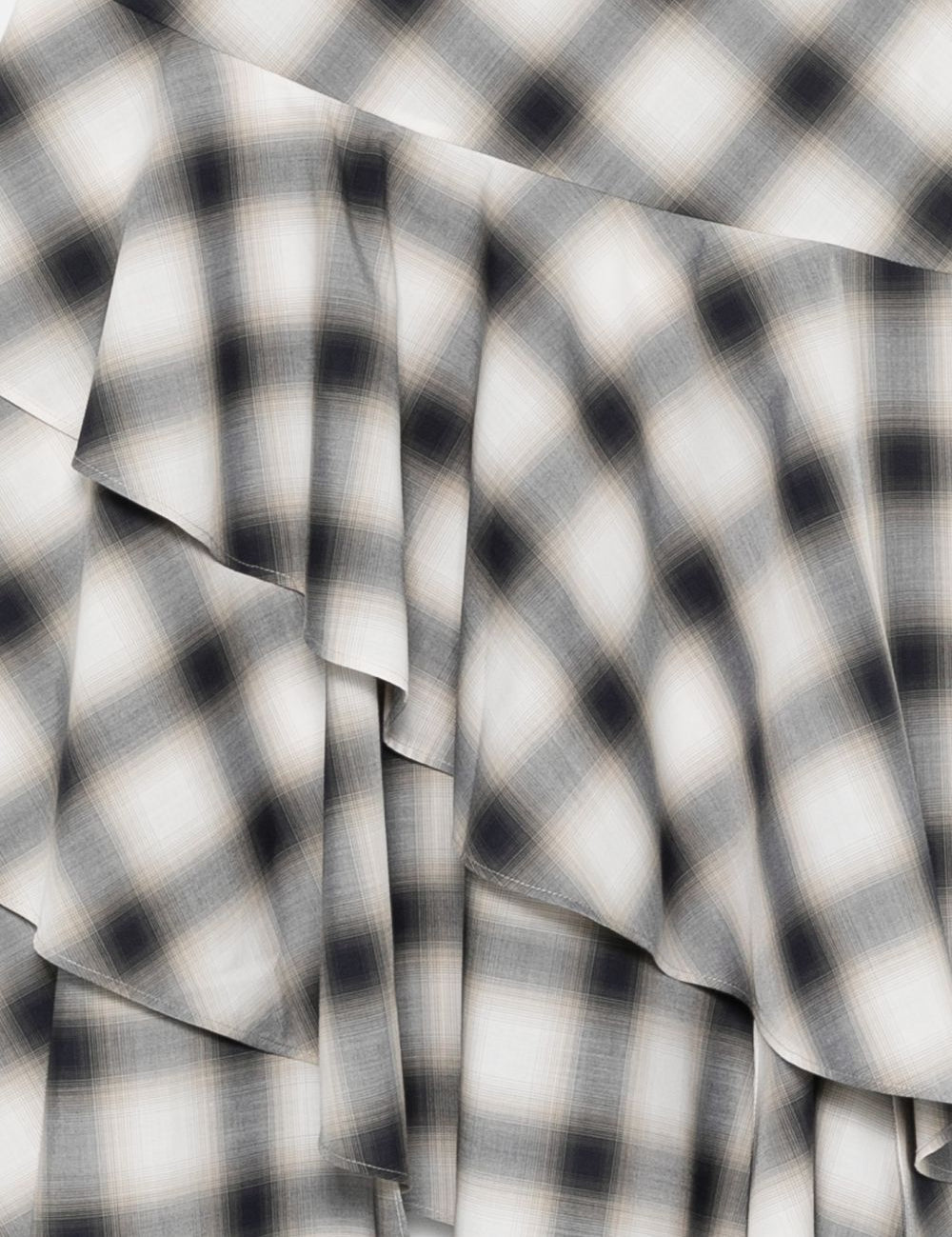 Abito midi con balze in bianco e nero Feng Chen Wang - donna 