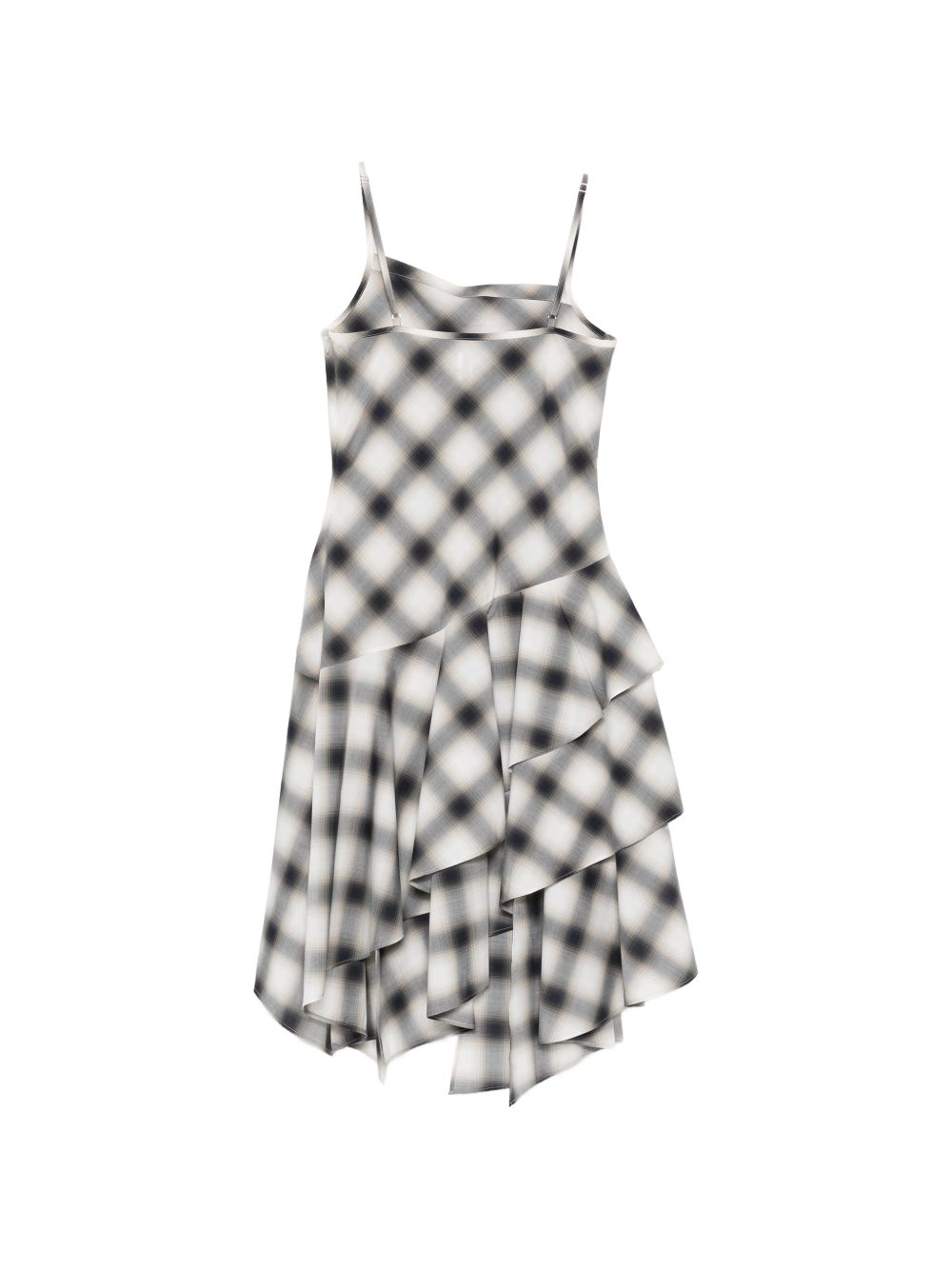 Abito midi con balze in bianco e nero Feng Chen Wang - donna 