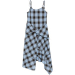 Abito midi con balze in azzurro e nero Feng Chen Wang - donna 