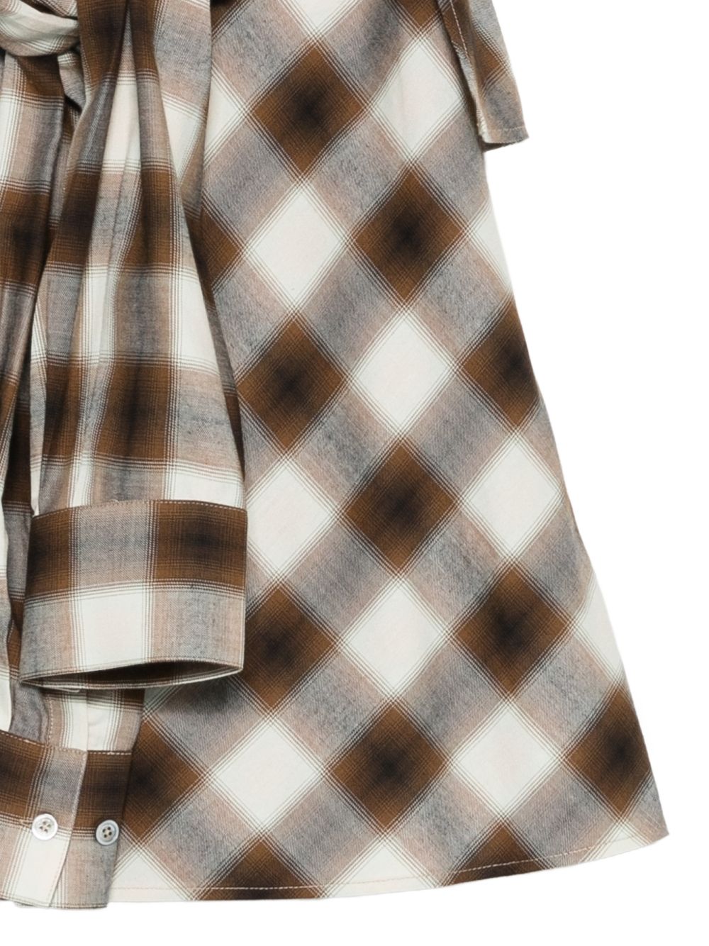 Gonna midi a quadri in marrone e bianco Feng Chen Wang - donna 