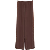 Pantaloni con inserti laterali in marrone Forte Forte - donna 
